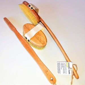FSC wooden bath back brush detachable brush head